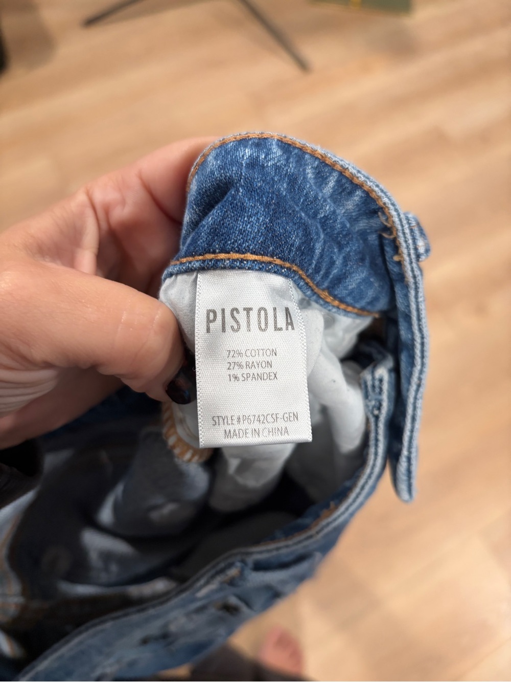 Pistola High Rise Kick Flare Crop Jeans Raw Hem Medium Wash Size 29 - Picture 7 of 8